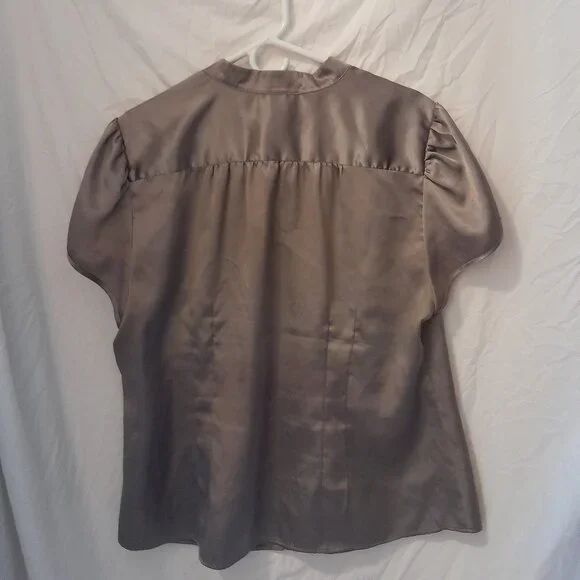 Vintage Y2k 2006 Lane Bryant Plus Size 18/20 Women's Metallic Tan Blouse - Picture 2 of 6